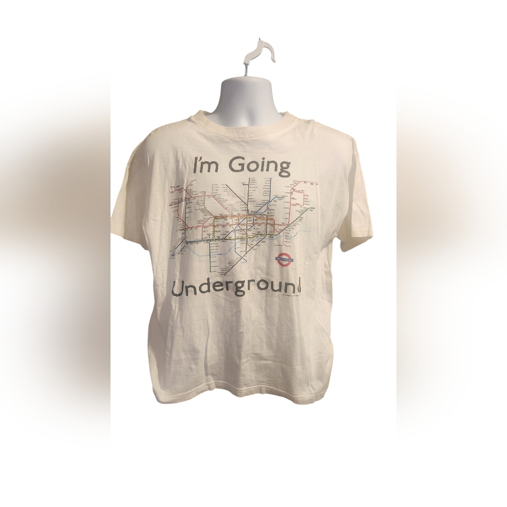 Vintage Graphic T-Shirt LONDON UNDERGROUND Tube MAP M